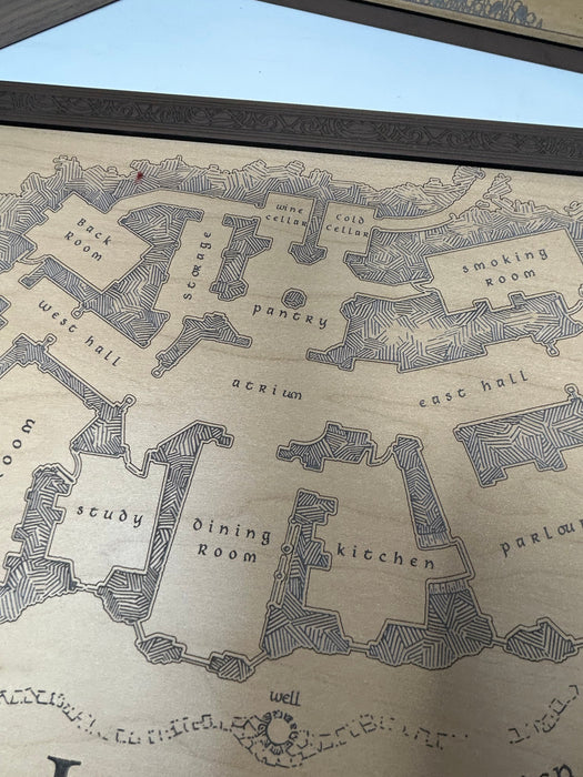 Detailed architectural plan of the Lord of the Rings Bag End showing rooms