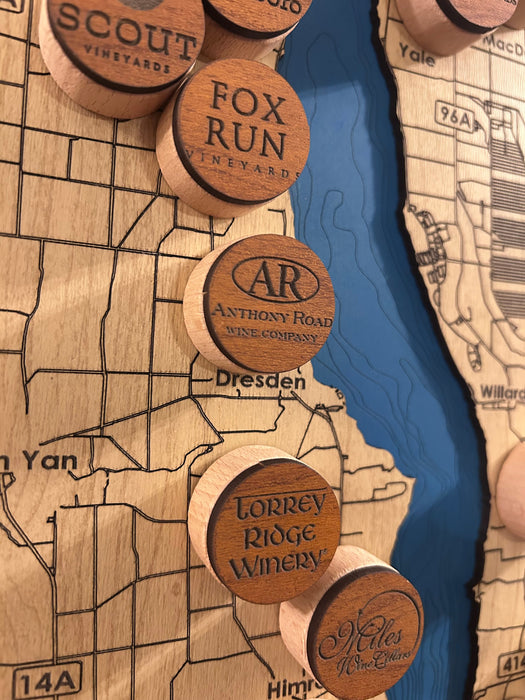 Winery Map of Seneca Lake with Closeup of Anthony Road Winery