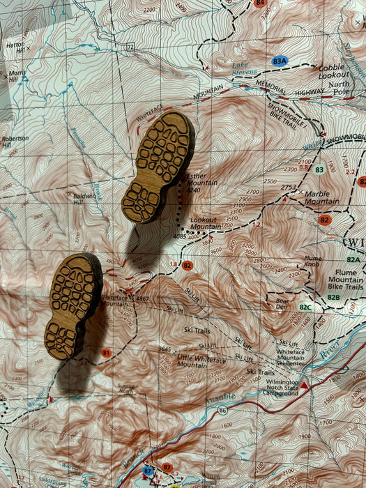 Hiking Boot Map Pins - Set of 12
