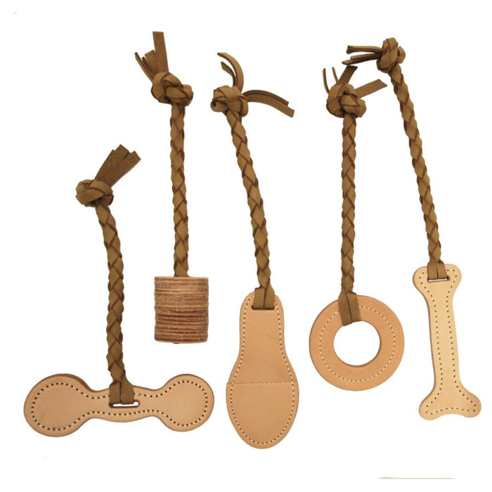 Natural Leather Tug Toy for Dogs