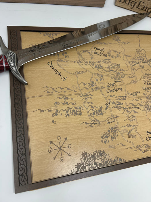 Shire Map | Lord of the Rings Hobbiton Wall Art | Handcrafted Wood