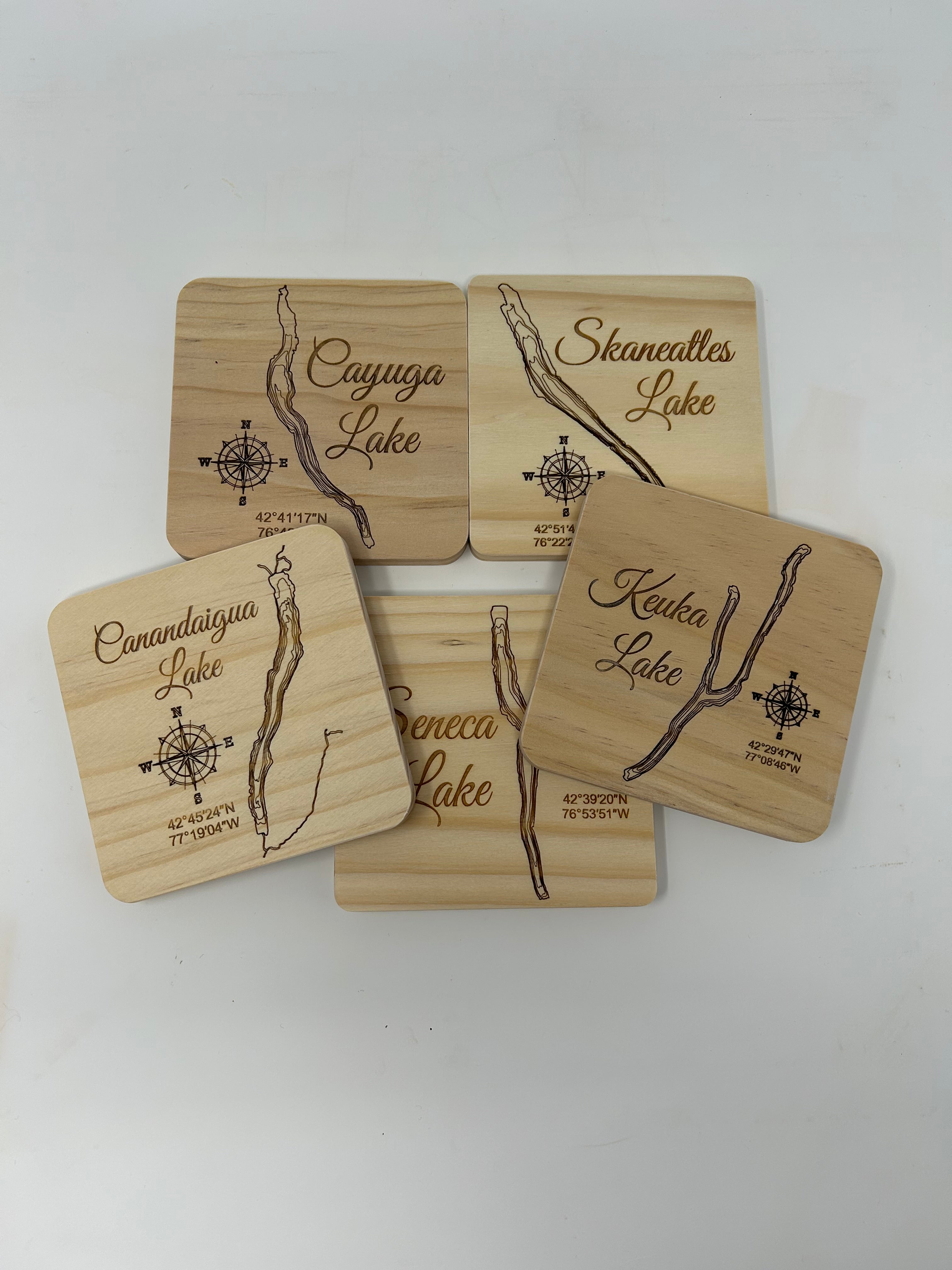 Topographic Finger Lakes Coasters