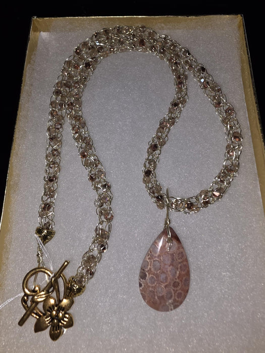 handmade necklace chain with gemstone pendant