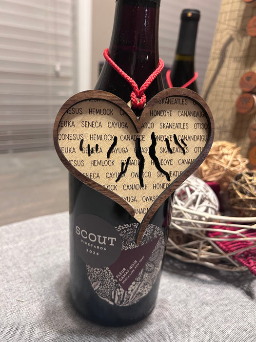 Finger Lakes Heart Shaped Lake Names Ornament