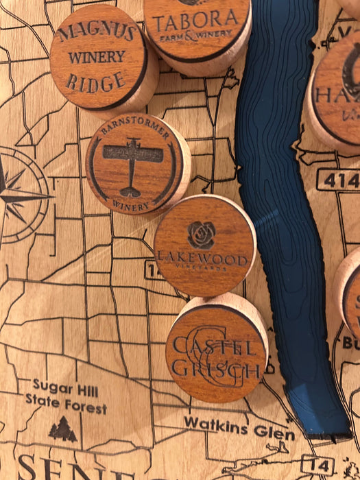 Close Up view of Seneca Lake Winery Map