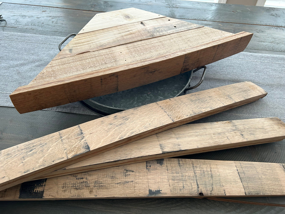Wine Barrel Stave Corner Shelf