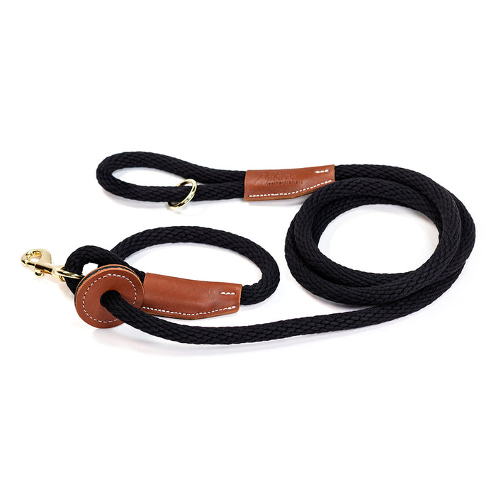 black braided cotton rope combination harness leash
