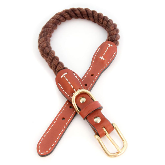 Cotton Rope Dog Collar with Leather Accents