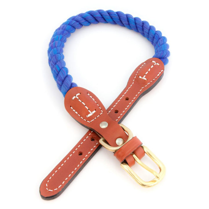 Cotton Rope Dog Collar with Leather Accents