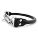 black bridle leather rolled martingale with nickel chain