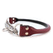 burgundy bridle leather rolled leather martingale with nickel chain