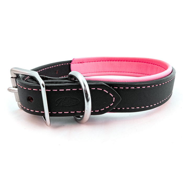 Padded Leather Collar - Black