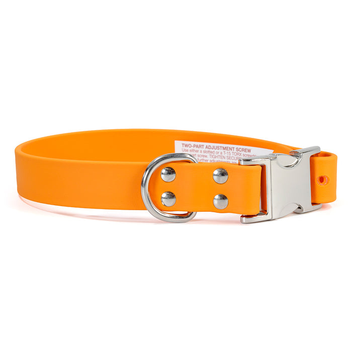 Sparky's Choice Side Release buckle collar with shiny nickel side release buckle in baby blue