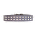 grey Tuscan Italian leather dog collar with two rows of crystals