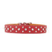 Tuscan Italian leather dog collar with three rows of crystals
