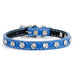 Tuscan Italian Leather Mini collar in Cobalt with Swarovski crystals