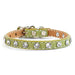 Tuscan Italian Leather Mini collar in Green with Swarovski crystals