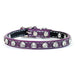 Tuscan Italian Leather Mini collar in Purple with Swarovski crystals
