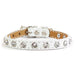 Tuscan Italian Leather Mini collar in White with Swarovski crystals