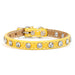 Tuscan Italian Leather Mini collar in Yellow with Swarovski crystals