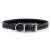 Tuscan Mini Italian leather collar for small dogs in black