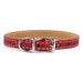 Tuscan Mini Italian leather collar for small dogs in red