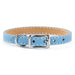 Tuscan Mini Italian leather collar for small dogs in light blue