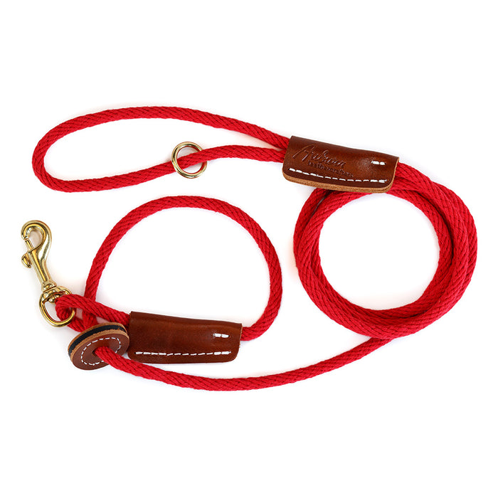 cotton rope slip leash harness red