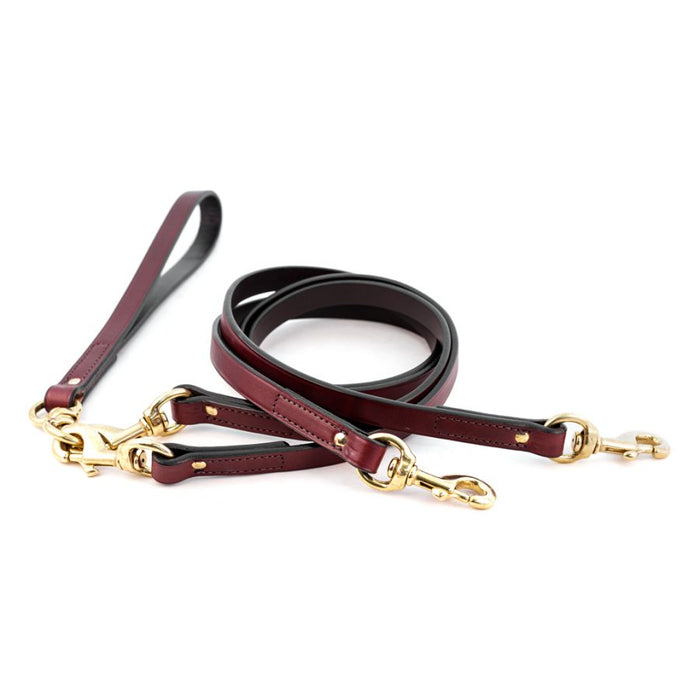 Auburn Leathercrafters Two Dog Walker Burgundy Leather