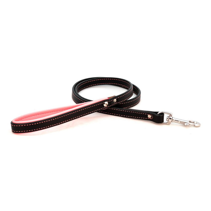 Padded Leather Leash - Black