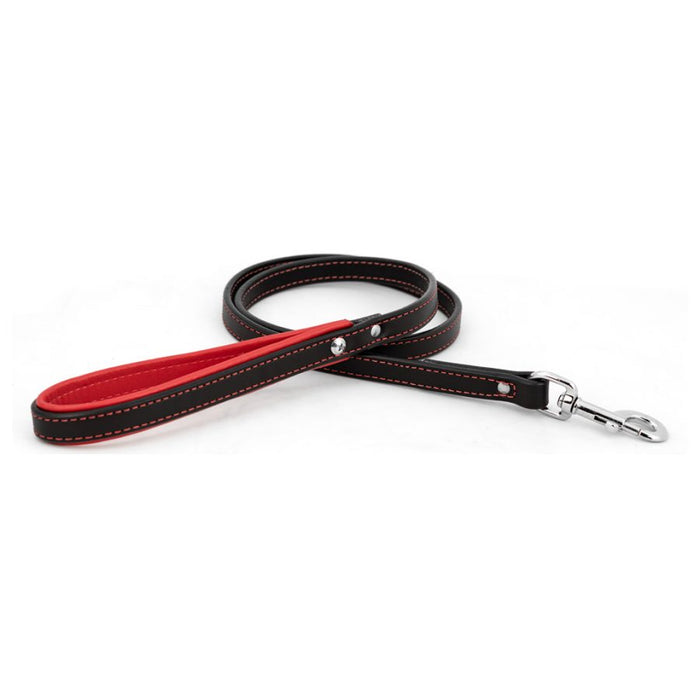 Padded Leather Leash - Black