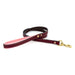 Padded Leather Leash in burgundy and pink