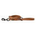 clay brown Biothane dog leash with black snap and hardware