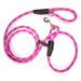 reflective pink leash with disk to secure as harness leash