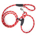 reflective red leash with disk to secure as harness leash