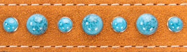 Tan Suede with Turquoise