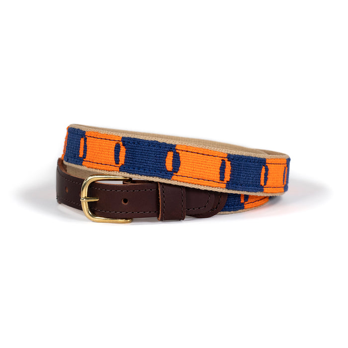 Game Day woven belt in blue and orange