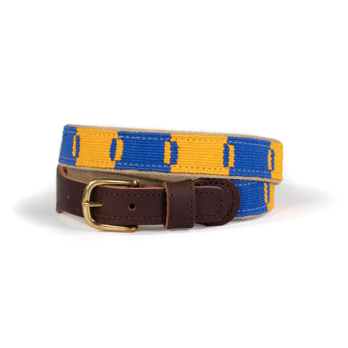 Game Day woven belt in yellow and blue