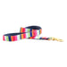 a tail we could wag striped dog leash in shades of pink and blue