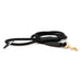 black nylon leash made with mountain climbing rope and brass snap