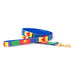 a tail we could wag leash with paw prints and hearts and in primary colors