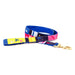 a tail we could wag Starry Day Midnight leash with pink, dark blue, medium blue, and yellow