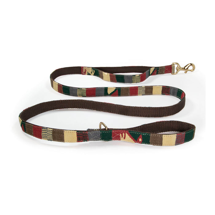 a tail we could wag Two Handle Leash in browns, yellows, and greens