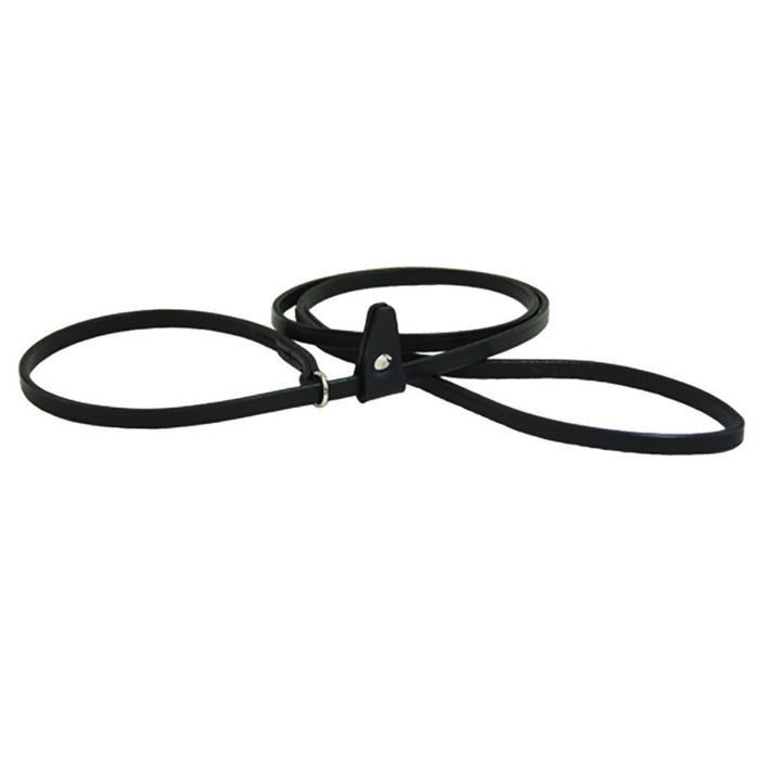 narrow black slip leash especially for dog show use