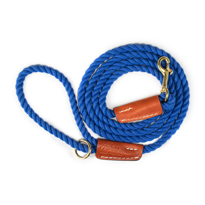nautical blue cotton rope leash