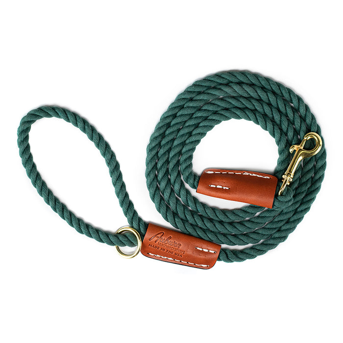 dark green cotton rope leash