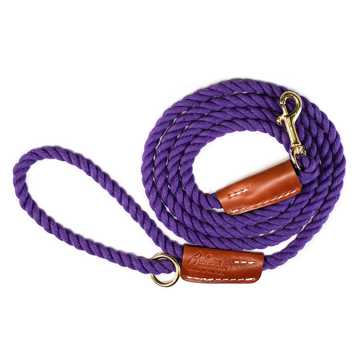 violet cotton rope leash