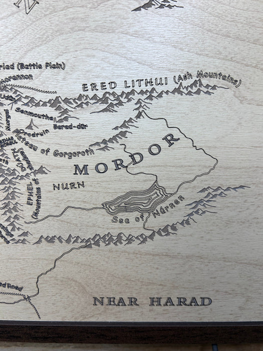Middle Earth Map | LOTR Wall Art | Handcrafted Wood Tolkien Decor