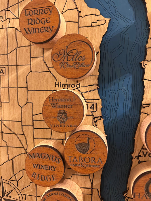 Seneca Lake Winery Map showing Tabora Farm & Winery
