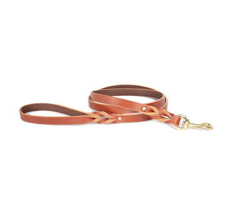 Basic Braided Leash Auburn Leathercrafters Tan